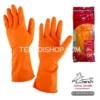 ถุงมือยาง ตราม้า สีส้ม